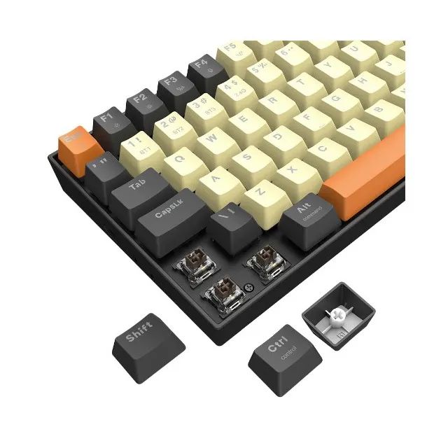 Teclado Mecânico 75% Redragon Phantom Pro Gray/Cream RGB Bluetooth/Wireless - WZetta - Foto 3