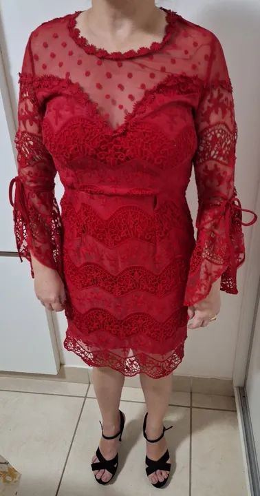 Vestido social vermelho elegante  - Foto 5