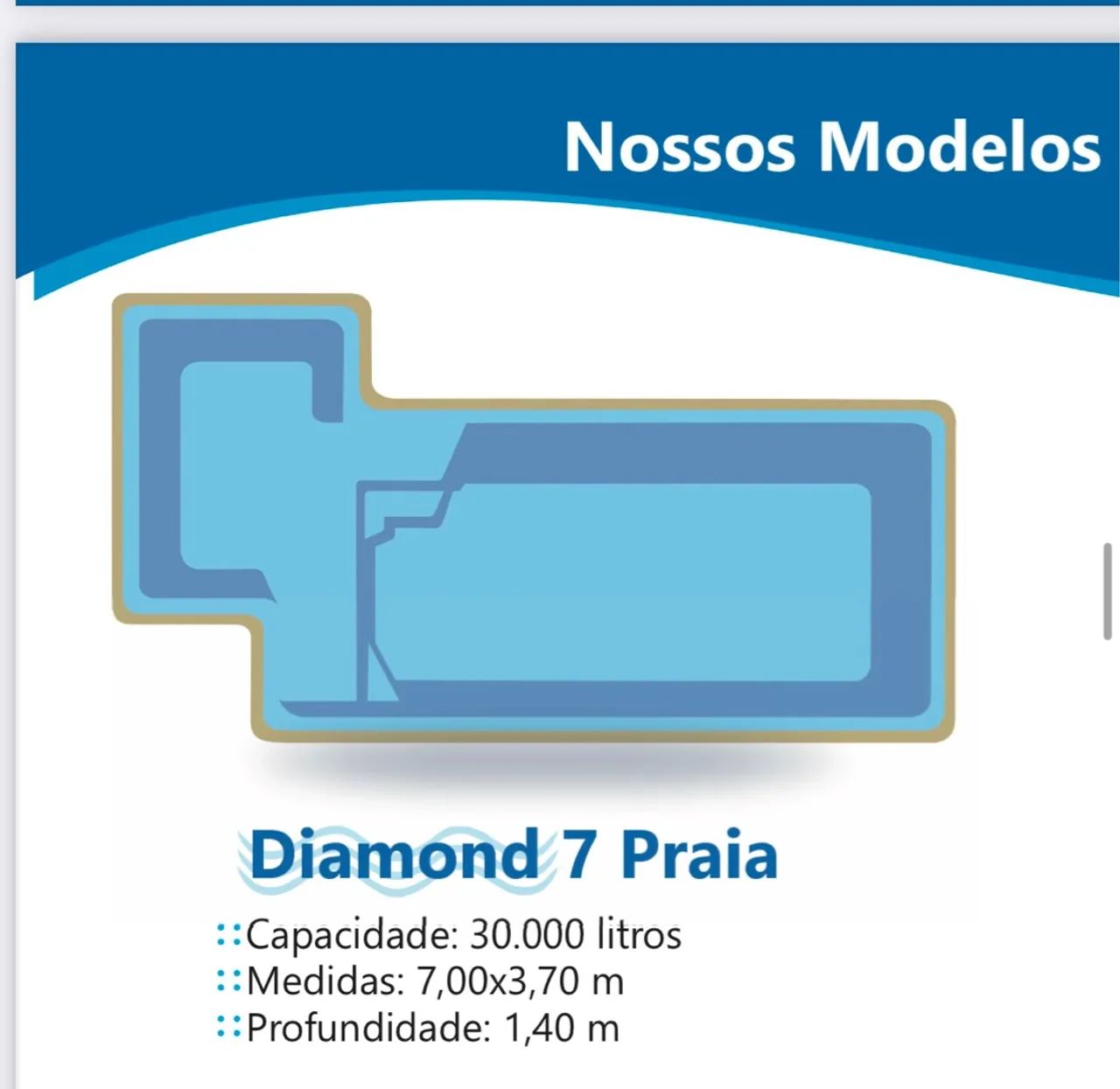 Piscina completa de fibra 7 metros com praia  - Foto 2