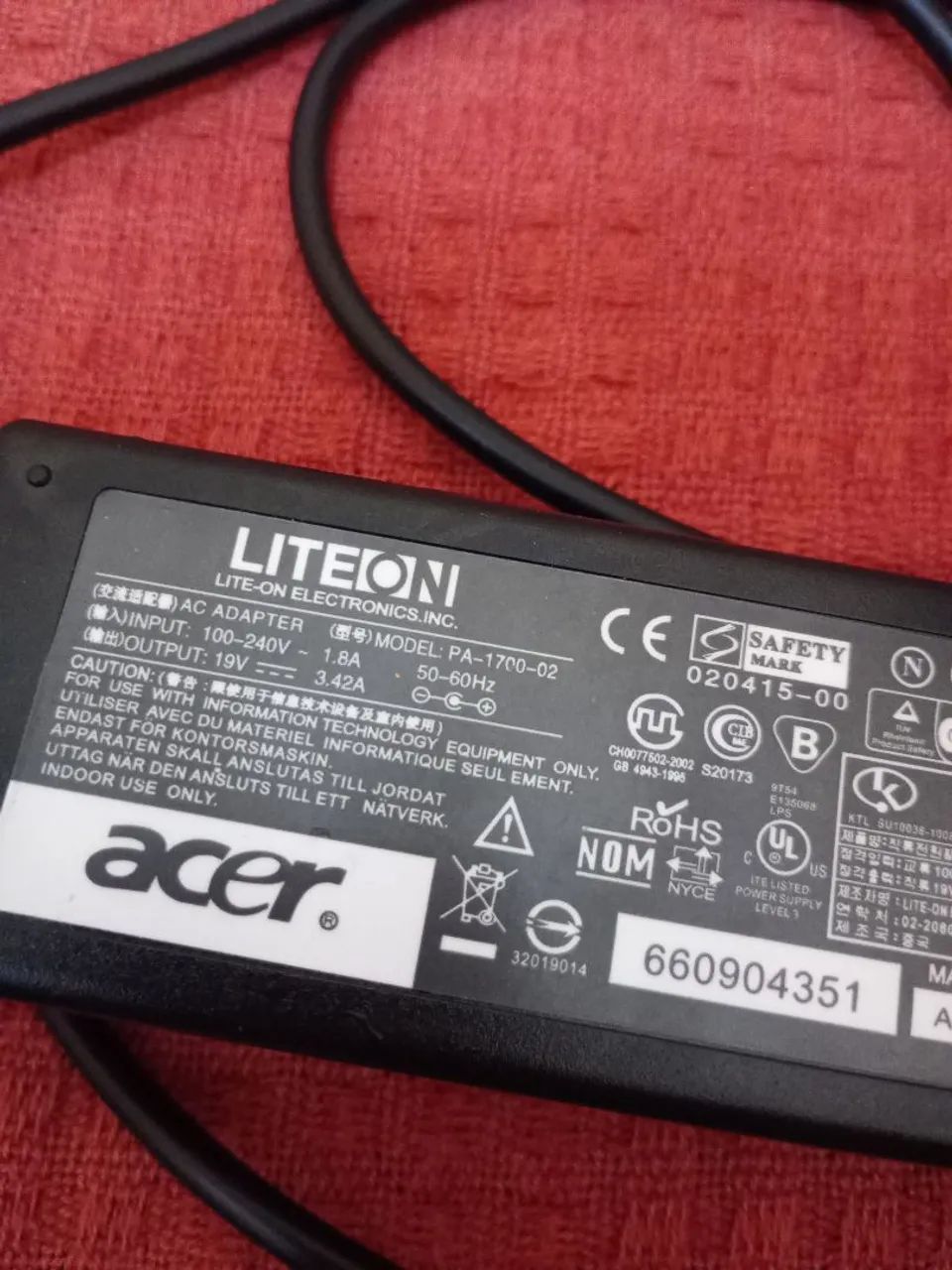 Notebook charger ace 19v 3.42a 65w64520766238466123
