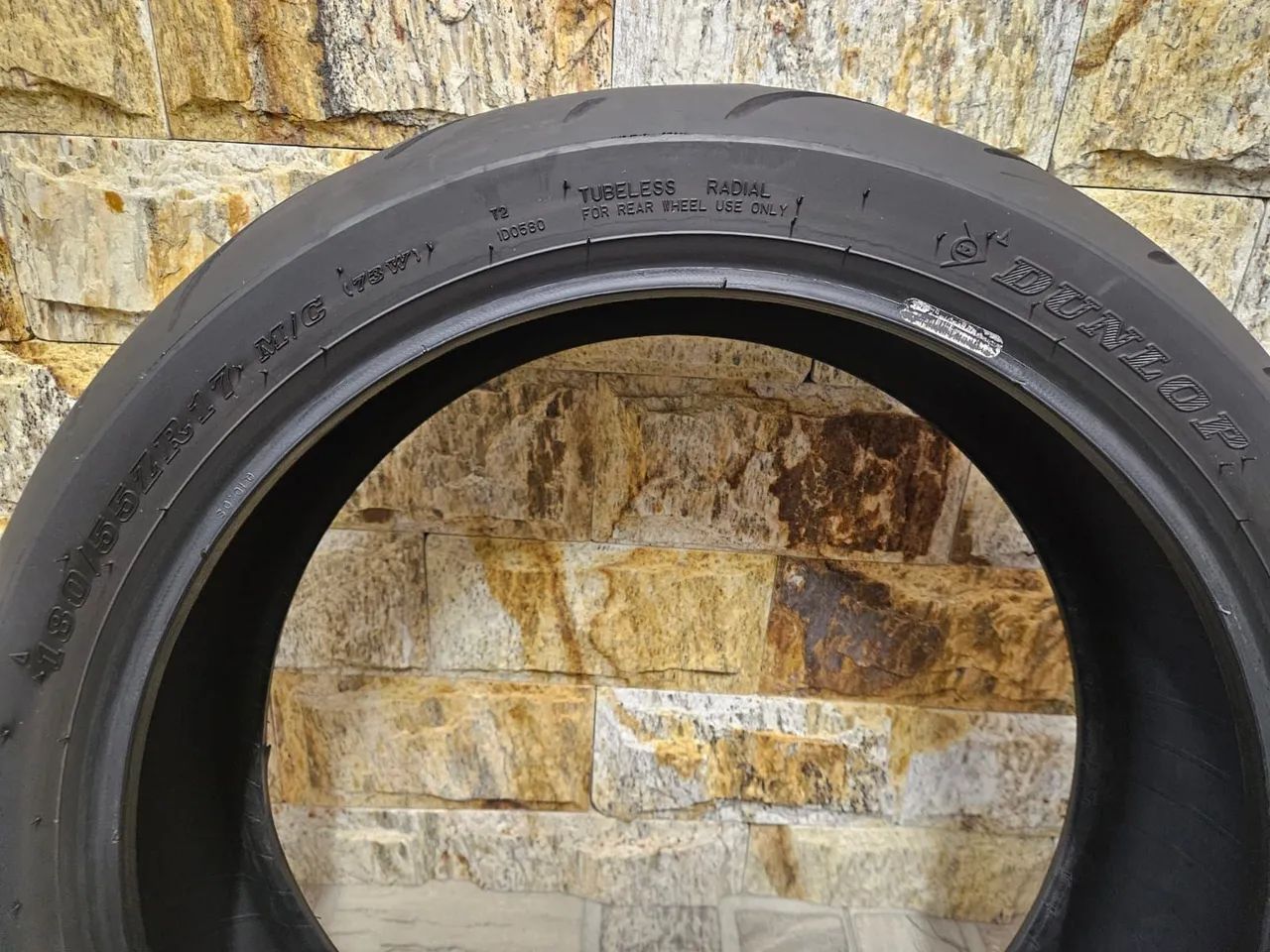 Used Dunlop Motorcycle Tire Pair: 120/70 R17 and 180/55 R1764684300611331122