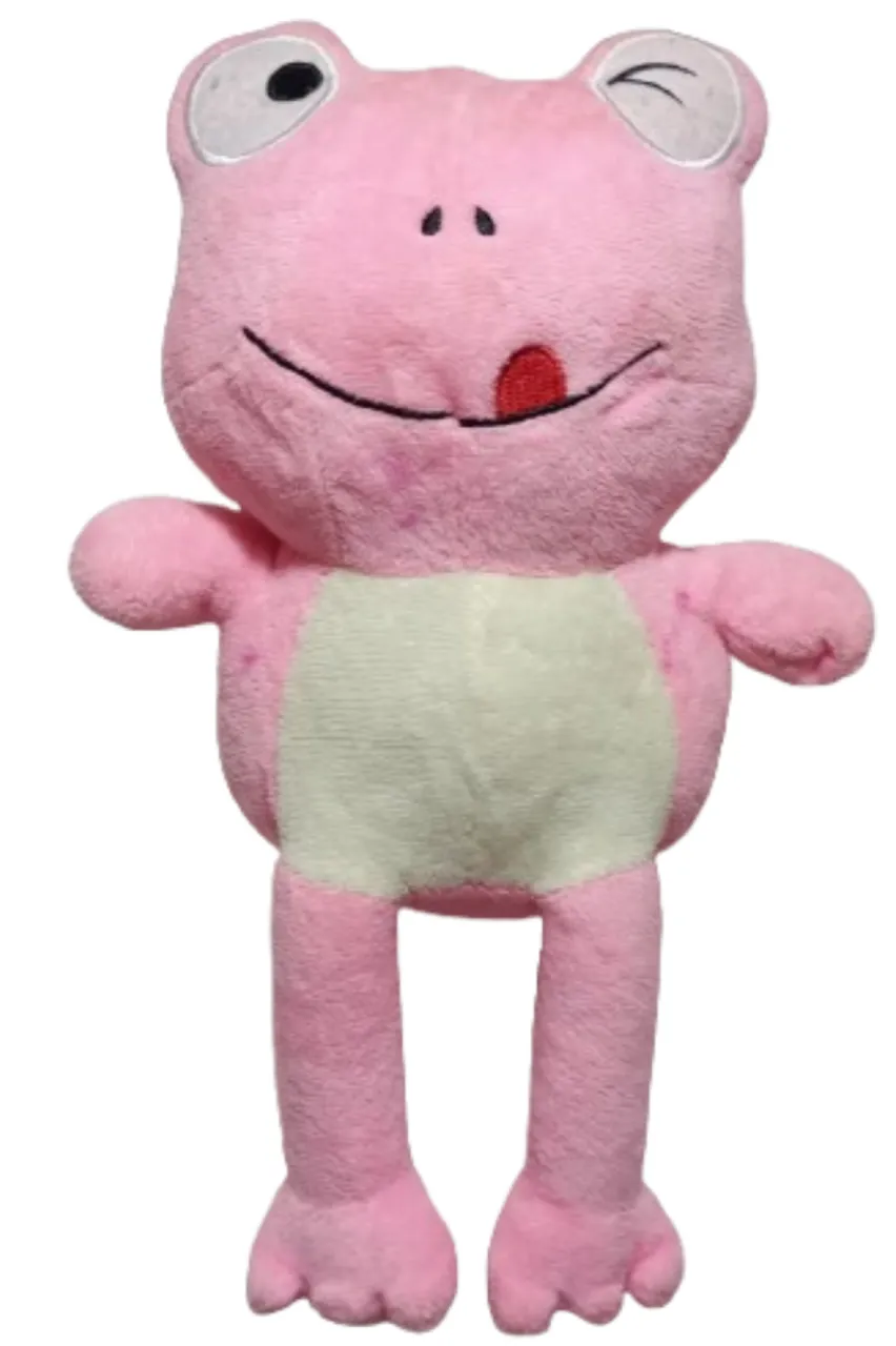 Pelúcia Sapinho Rosa Pequeno Fofo Infantil 28cm