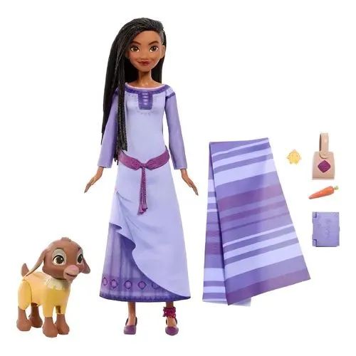 Boneca Disney Wish Asha + Valentino + Estrela