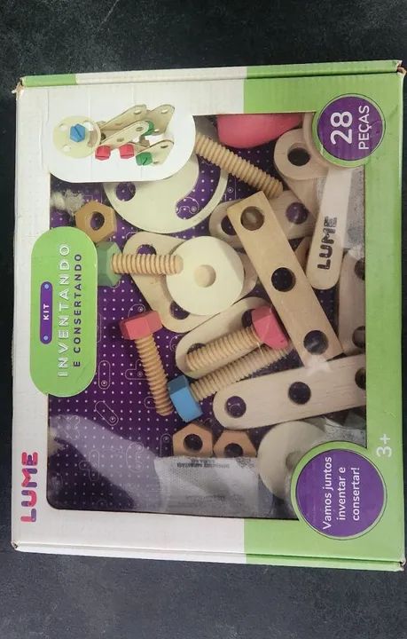 Kit ferramentas - brinquedo de madeira lume - Foto 4