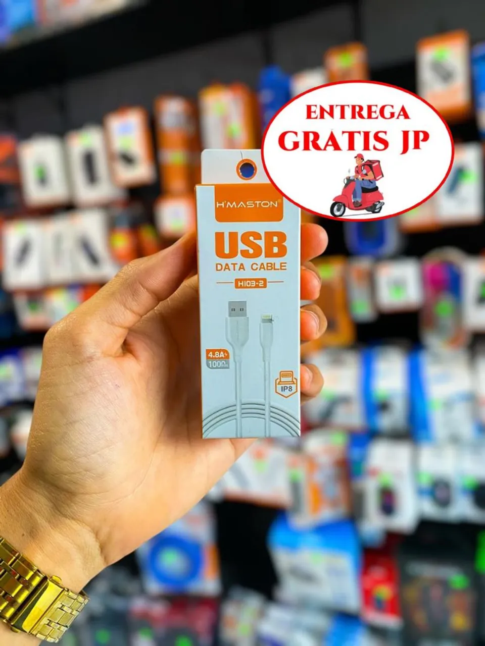 CABO DE CARGA H'MASTON PARA IPHONE LIGHTNING 4.8A