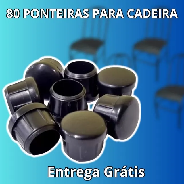 Kit com 80 ponteiras para cadeiras, ideal para proteger seus pisos