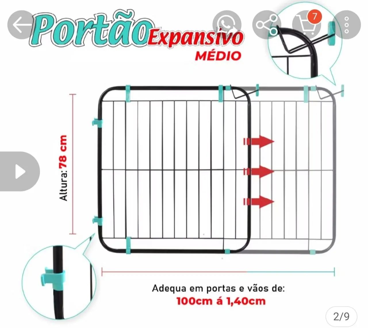 Portão Expansivo Médio - 78cm de Altura