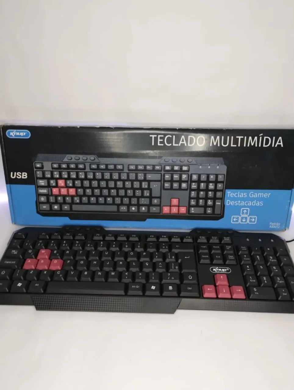 Teclado Gamer Knup Multimídia USB - faço entrega
