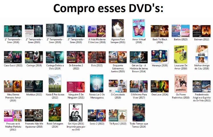 36 DVD's (Novos Ou Usados).