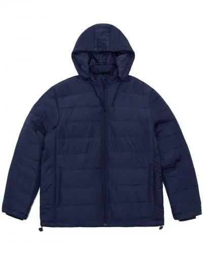 Jaqueta Puffer Azul Marinho com Capuz