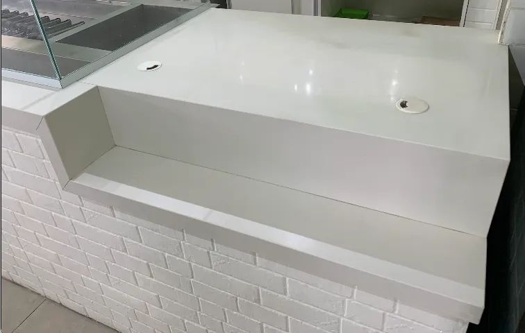 Linda pedra branca em 4 peças ideal para bancada/balcão atendimento - Foto 5