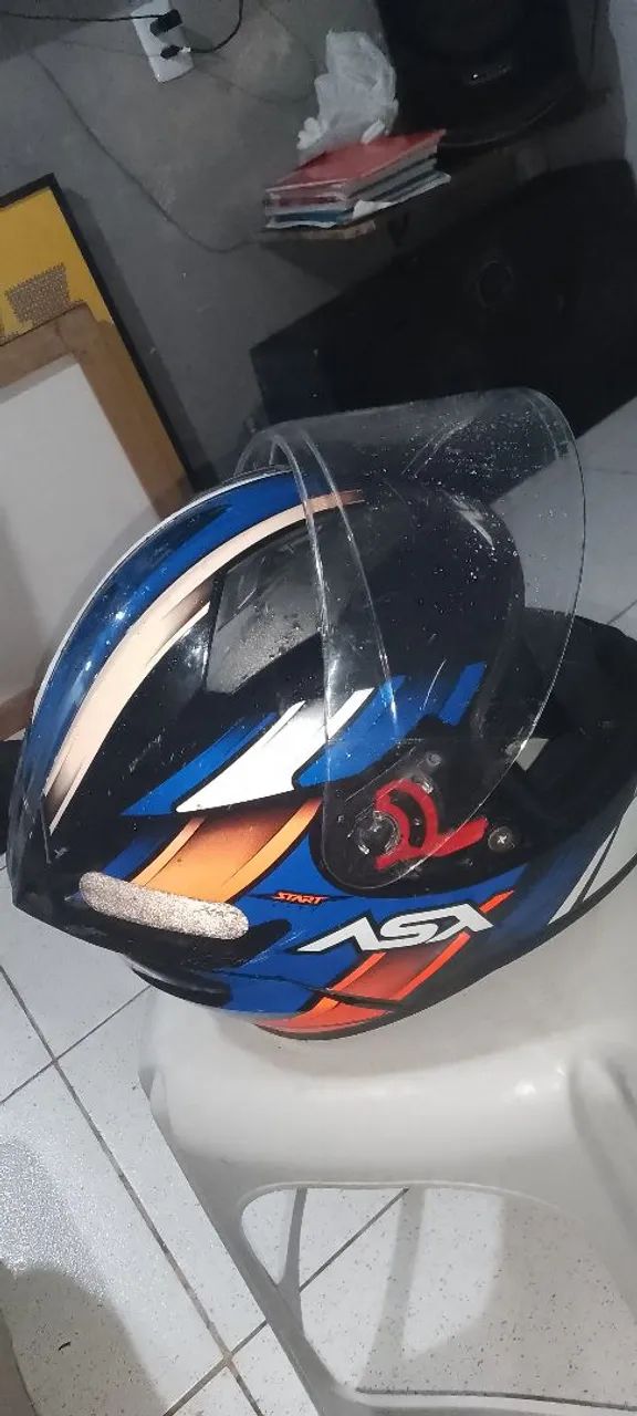 Capacete ASX tamanho 60 troco também por 58 - Foto 3