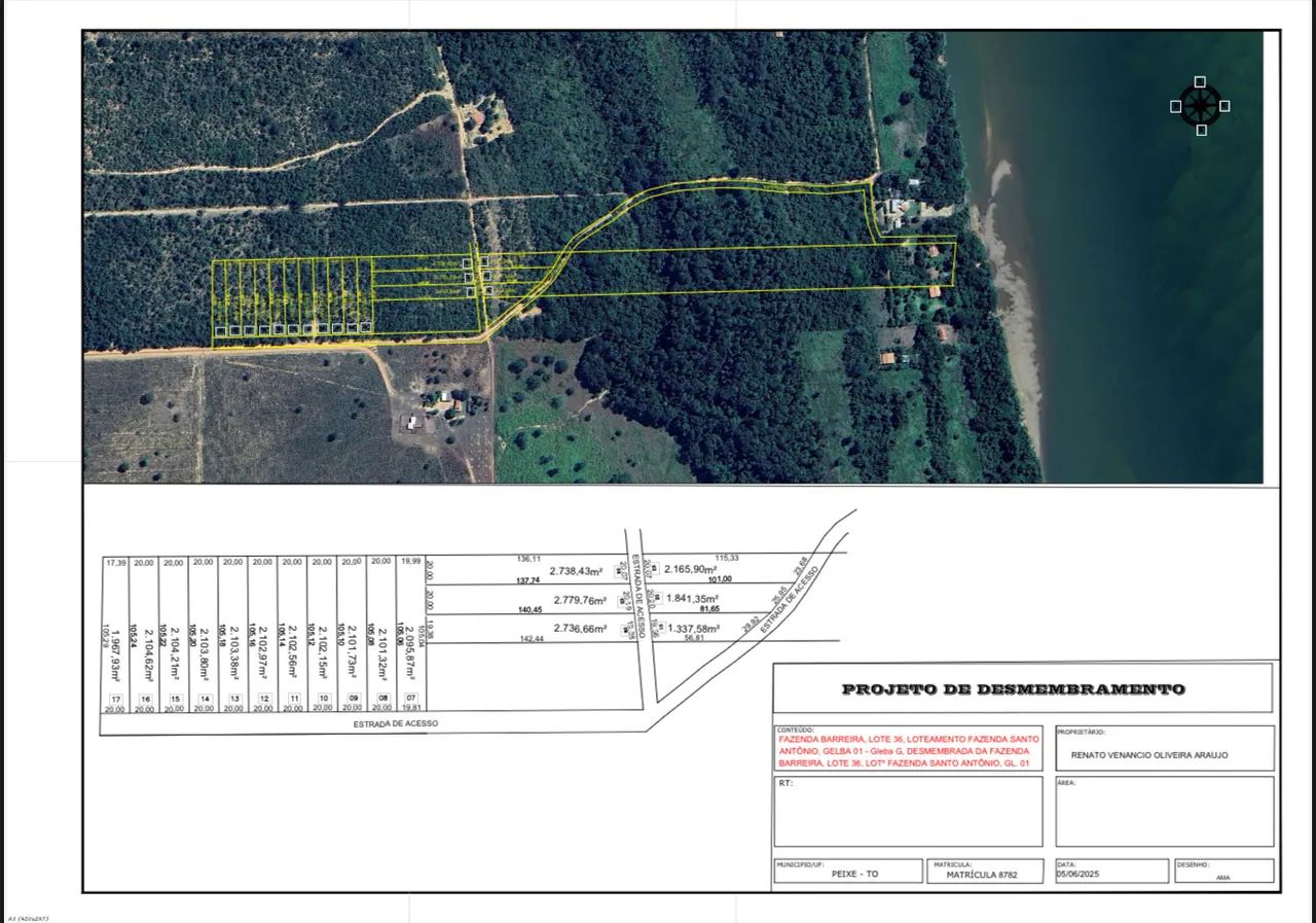 Rancho Loteamento Rio Tocantins com acesso à praia 