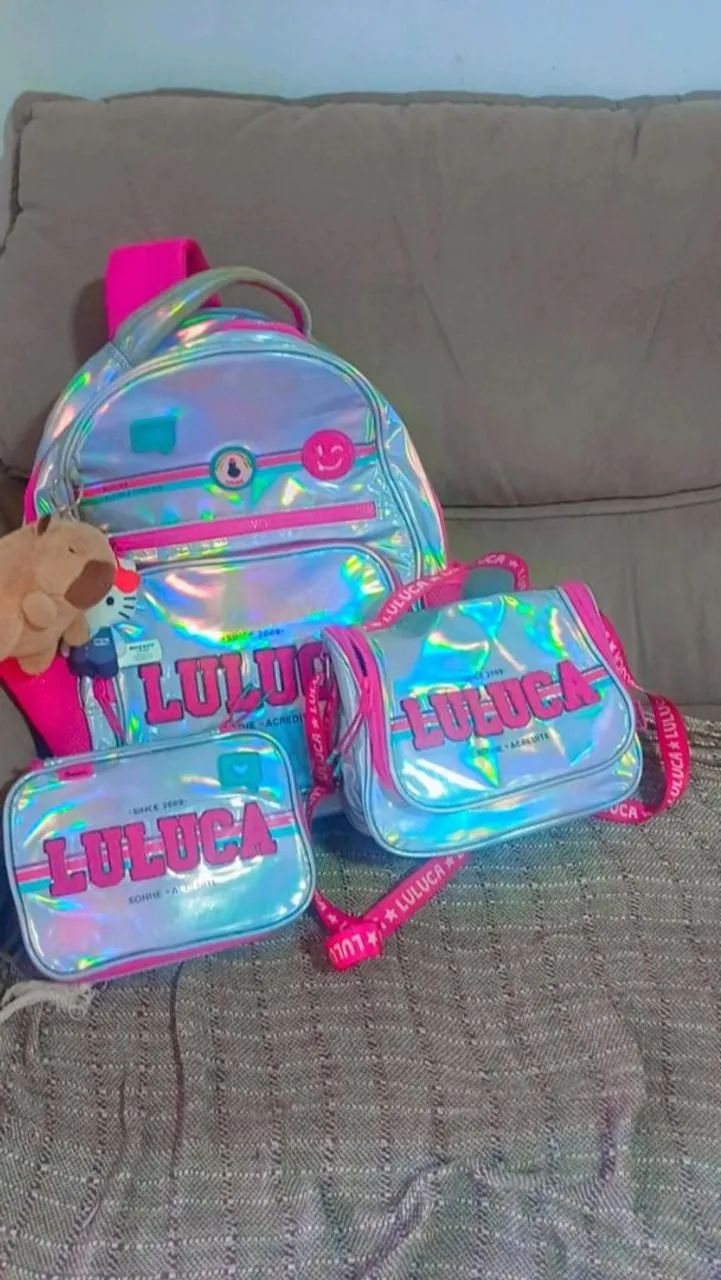 Kit mochila holográfica Luluca - Foto 2
