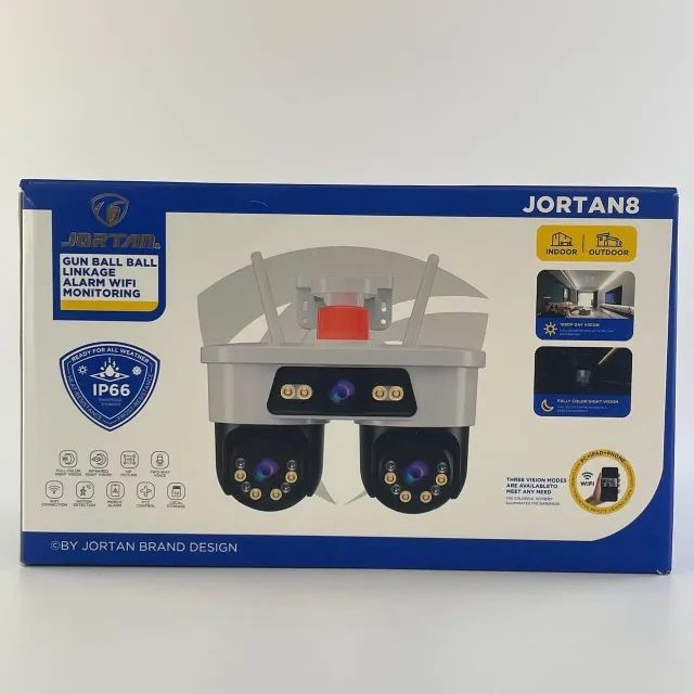Câmera Tripla Segurança Inteligente Visão Noturna 360° Wifi Jortan8 - Foto 4