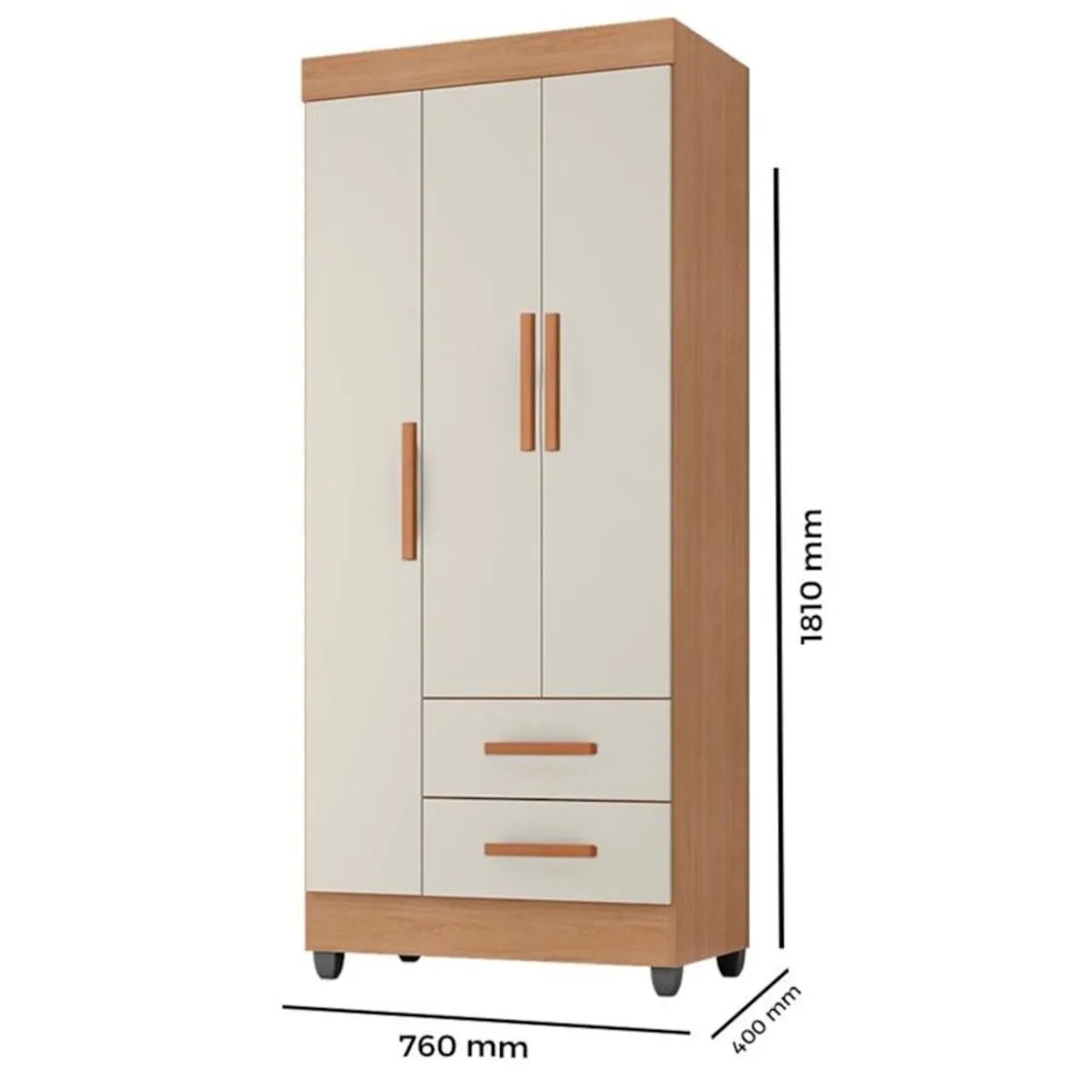 Guarda roupa 3portas Nature off white  - Foto 3