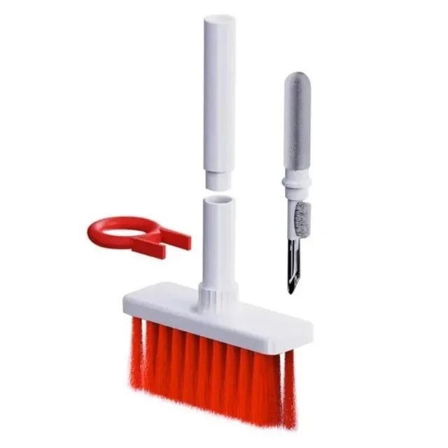 scova de Limpeza Multifuncional 5 em 1 - Ideal para Teclado, Fones de Ouvido, Entradas USB - Foto 3