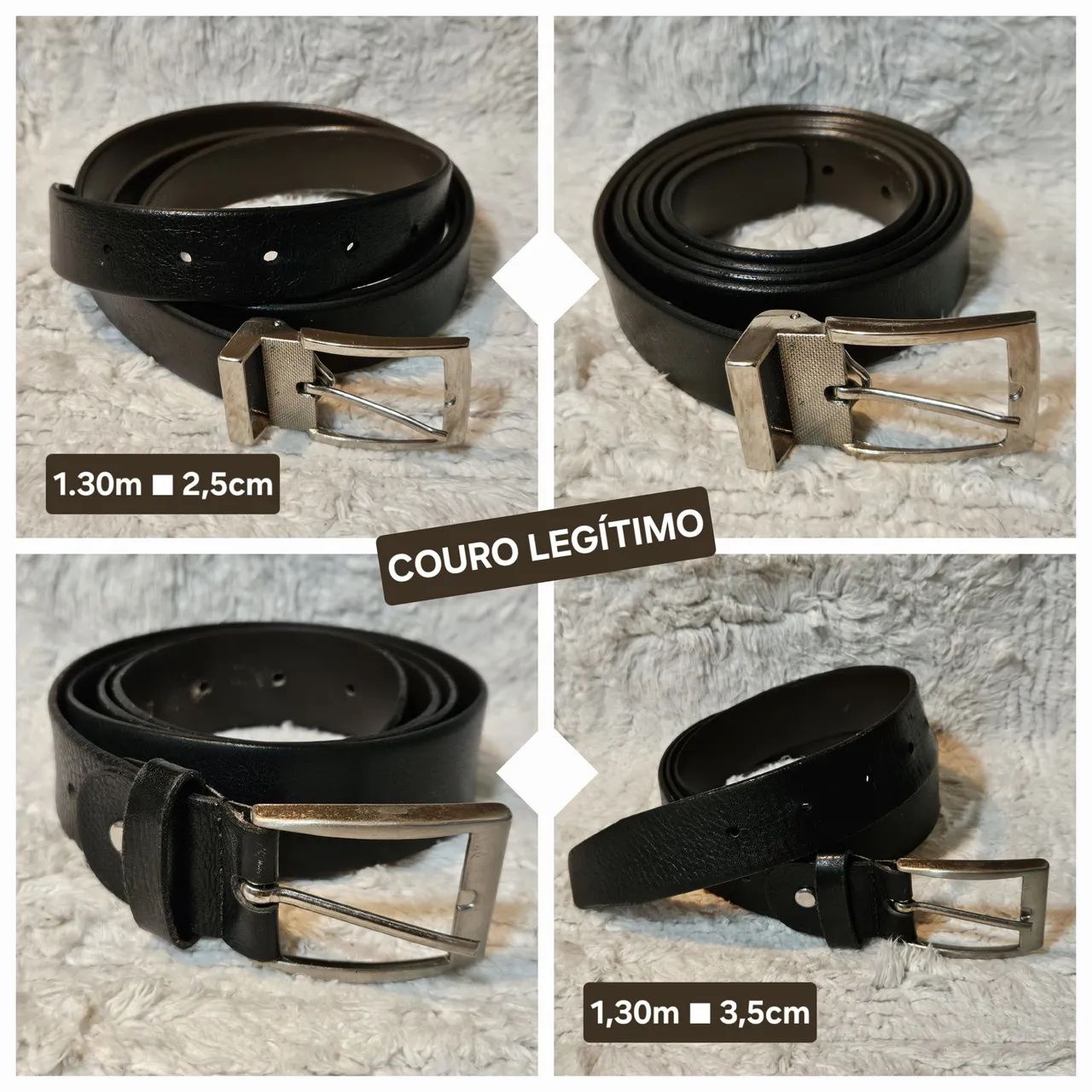 2 Cintos de Couro Legítimo Tam GG 