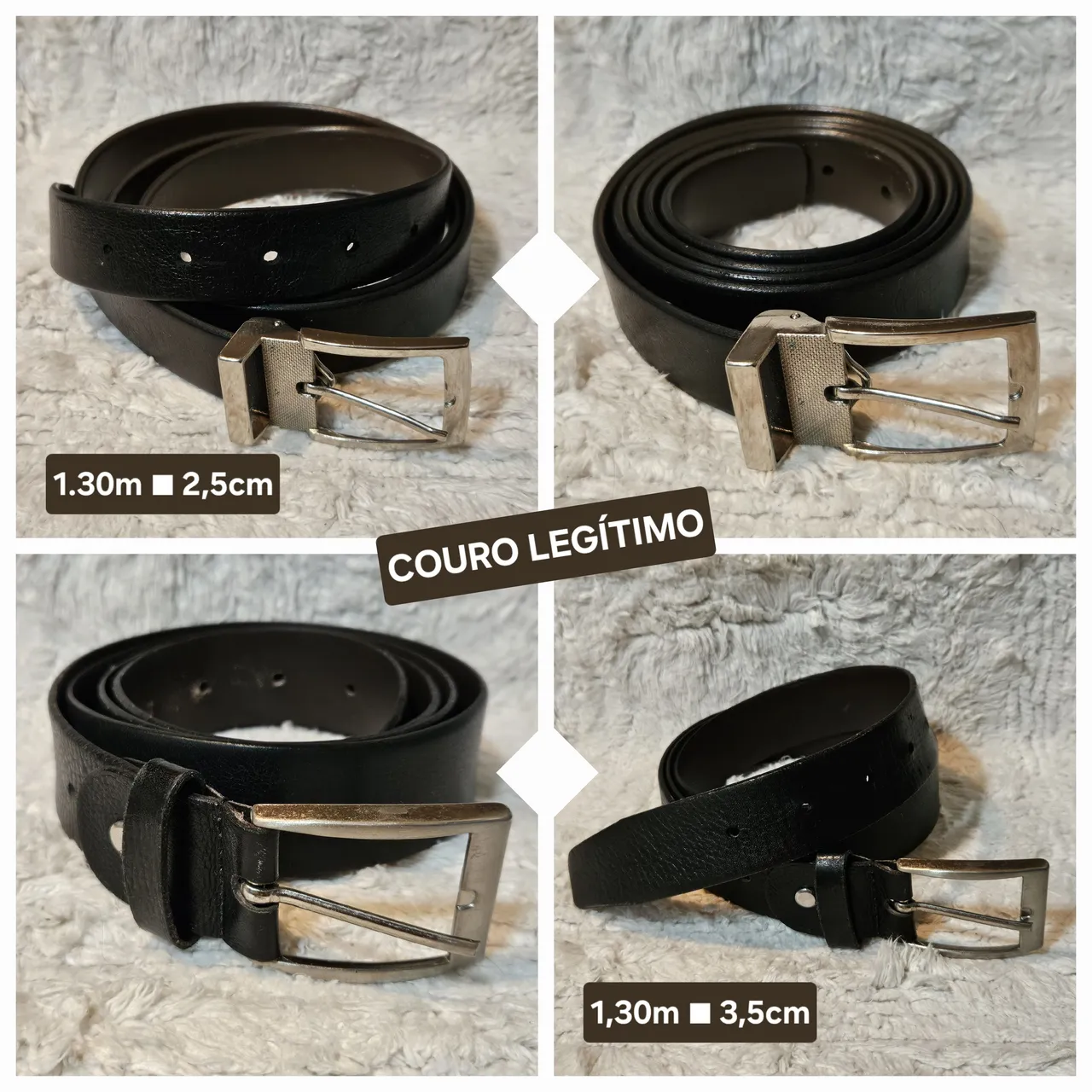 2 Cintos de Couro Legítimo Tam GG