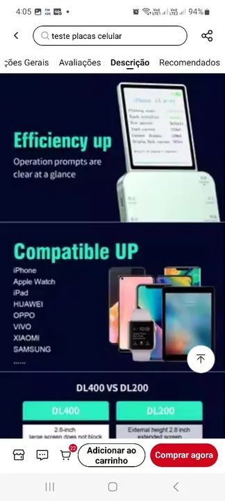 Teste De Display De Celulares DL400 Pro Seja Um Diferencial - Foto 5