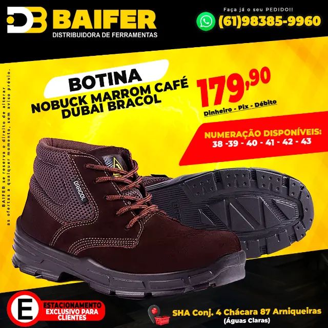 Botina Nobuck Marrom Café Dubai Bracol