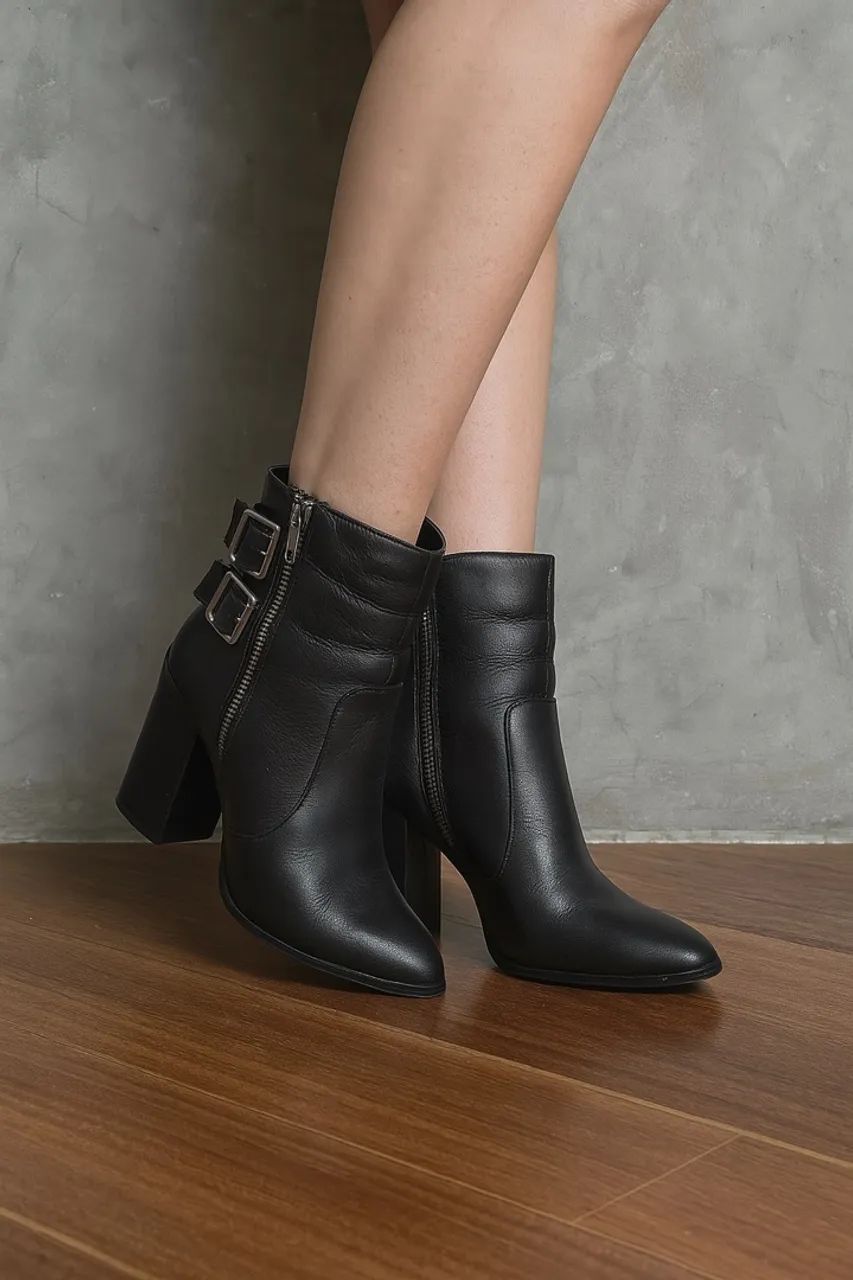 Bota Santa Lolla preta - couro legítimo, tamanho 39