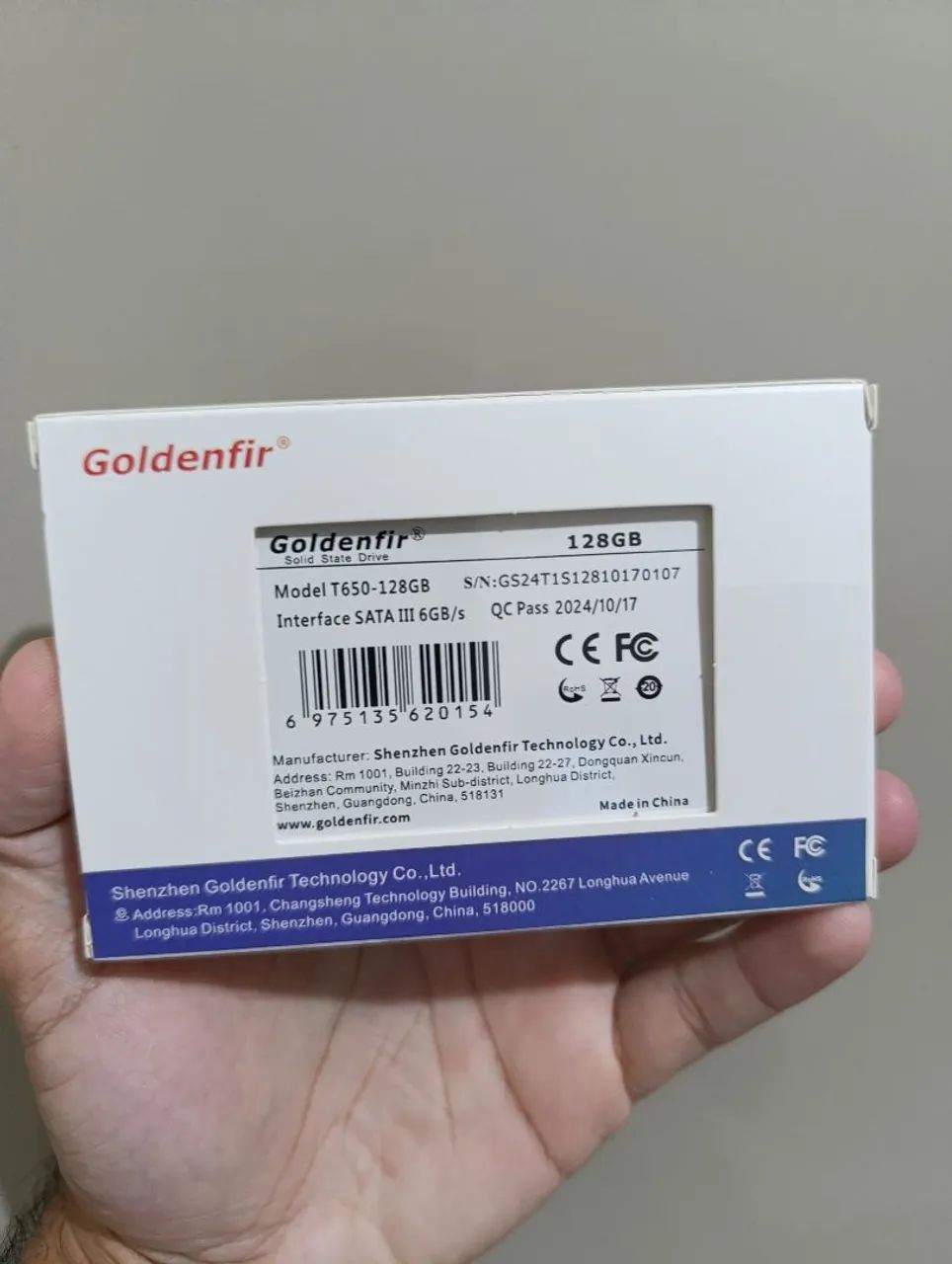 HD SSD 128 GB Goldenfir com Win 10 Pro 64 bits Novo/Lacrado  