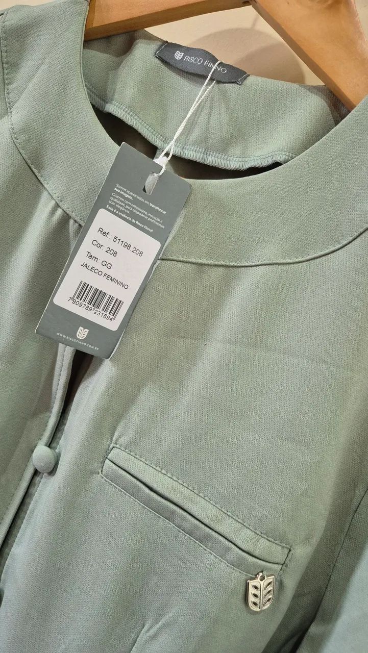 Jaleco Risco Fino Glamour Matcha - (GG)  - Foto 4