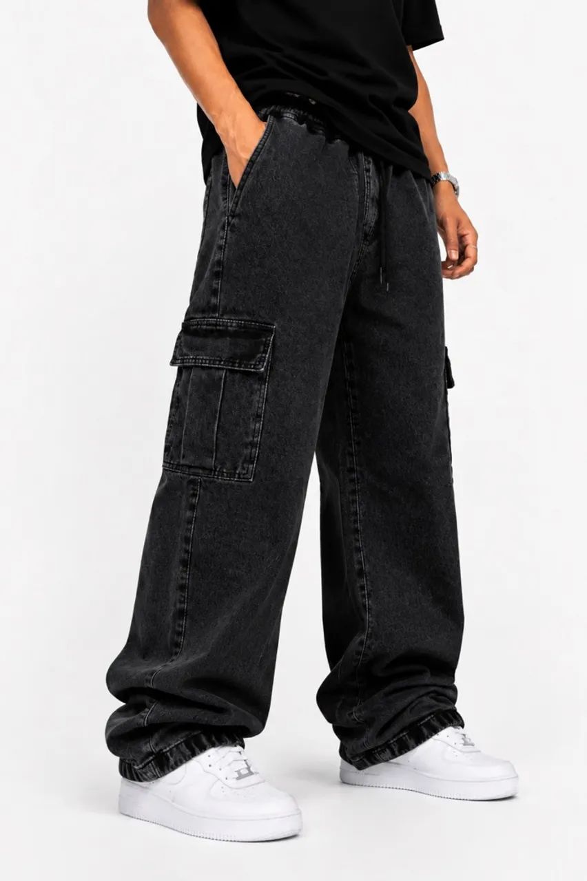 Calça Baggy Cargo Balão Escura 