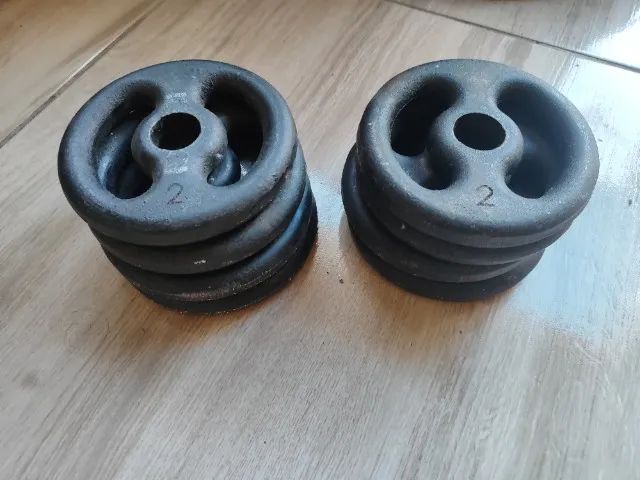 8 anilhas de 2 Kg de ferro 