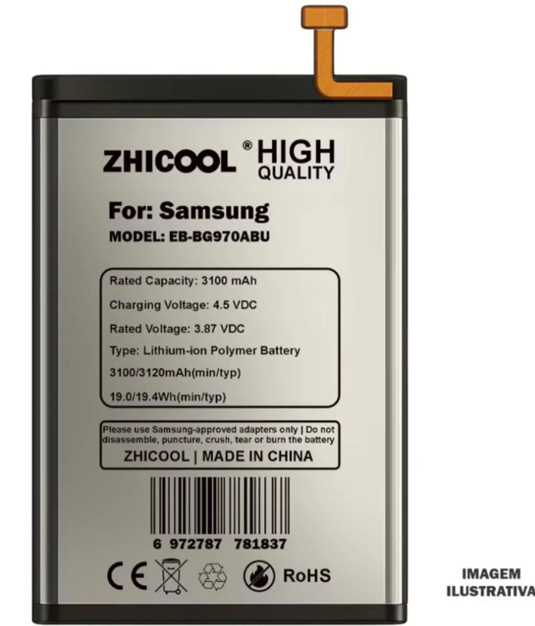 Bateria Compatível S10E (Samsung EB-BG970ABU) - Foto 3
