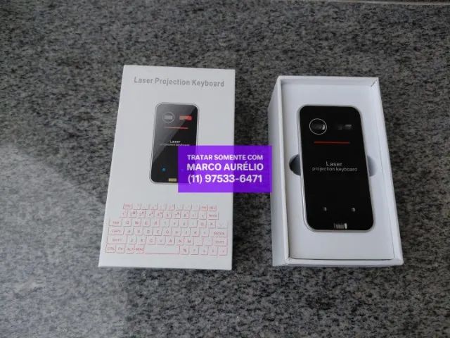 Teclado e Mouse de Laser Projetado Bluetooth Sem Fio Virtual - Foto 4