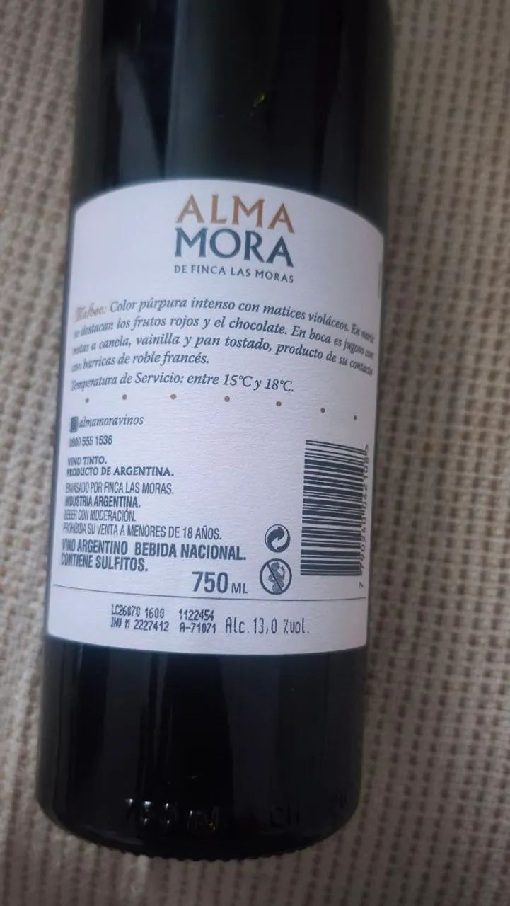 Vinho argentino Malbec Alma Mora 750ml - Foto 2