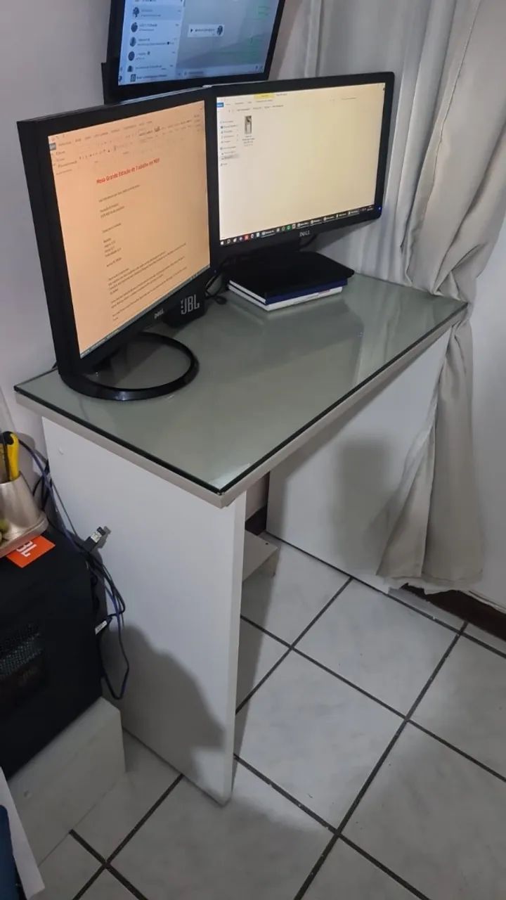 MDF Table with Glass Top473703949901516803