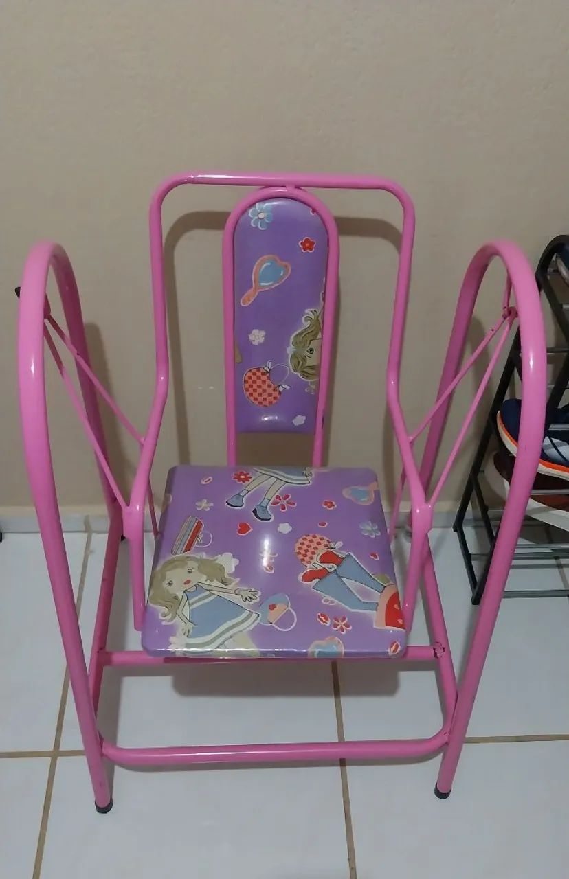 Cadeira de balanço infantil rosa - Foto 2