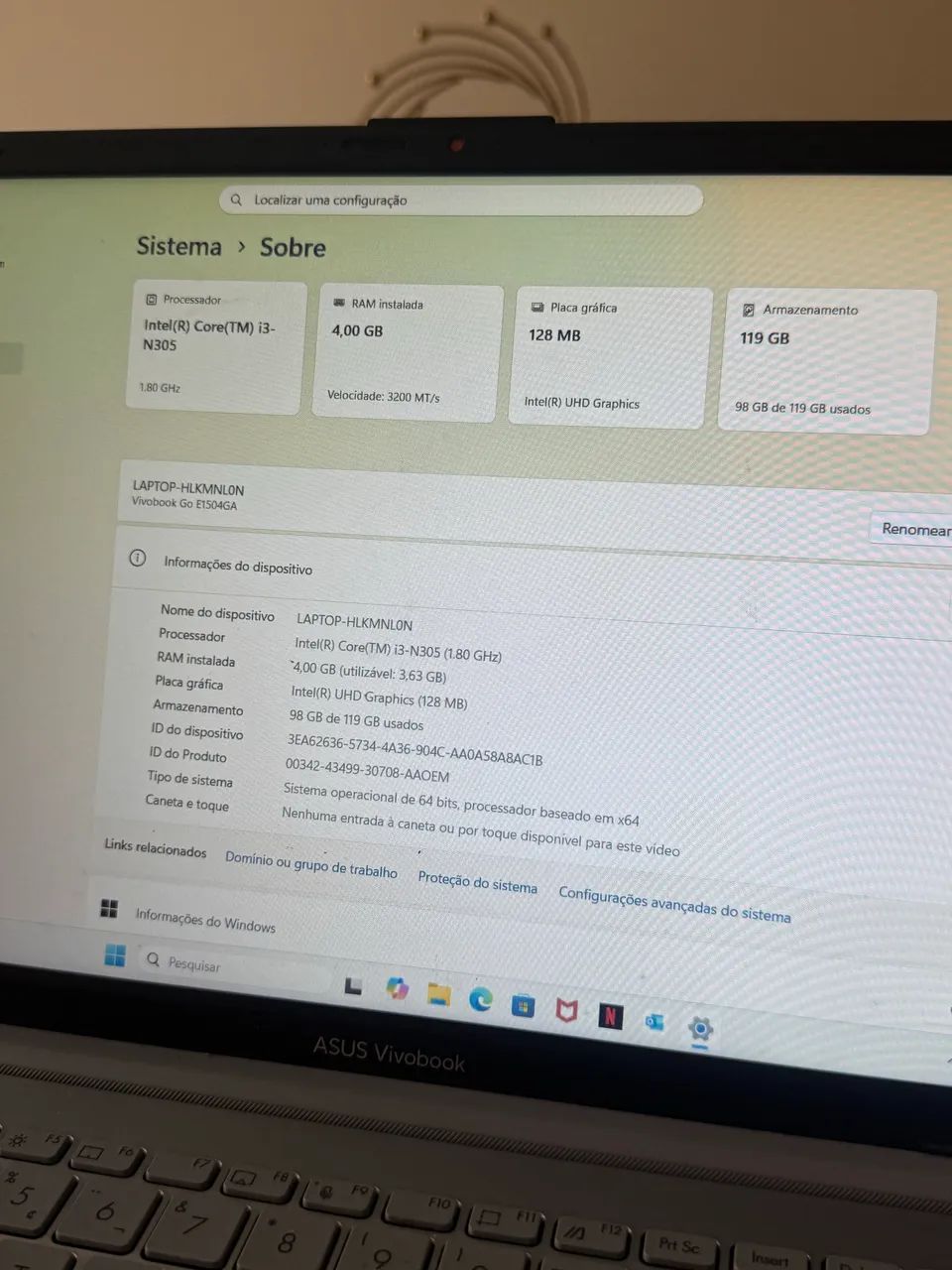 NOTEBOOK ASUS VIVOBOOK GO 15  - Foto 3
