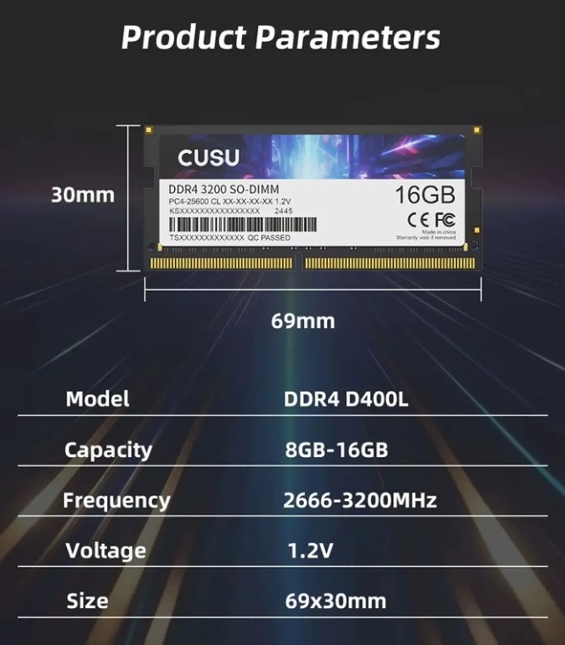 Memória DDR4 8GB 3200 CUSU NotebooK - Foto 3
