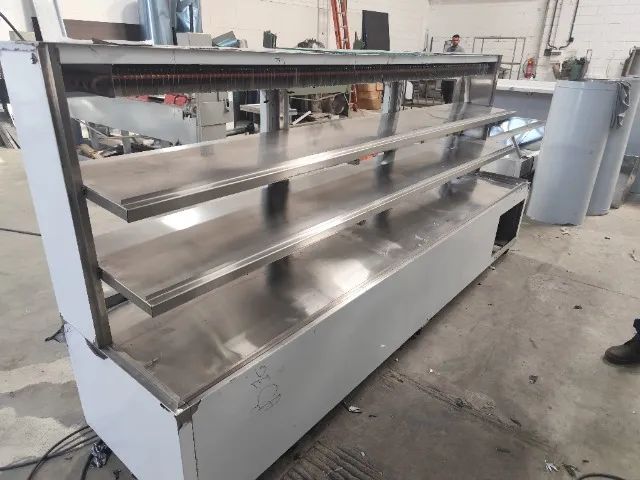 Vitrine expositora refrigerada inox 1200×600×1250 mm