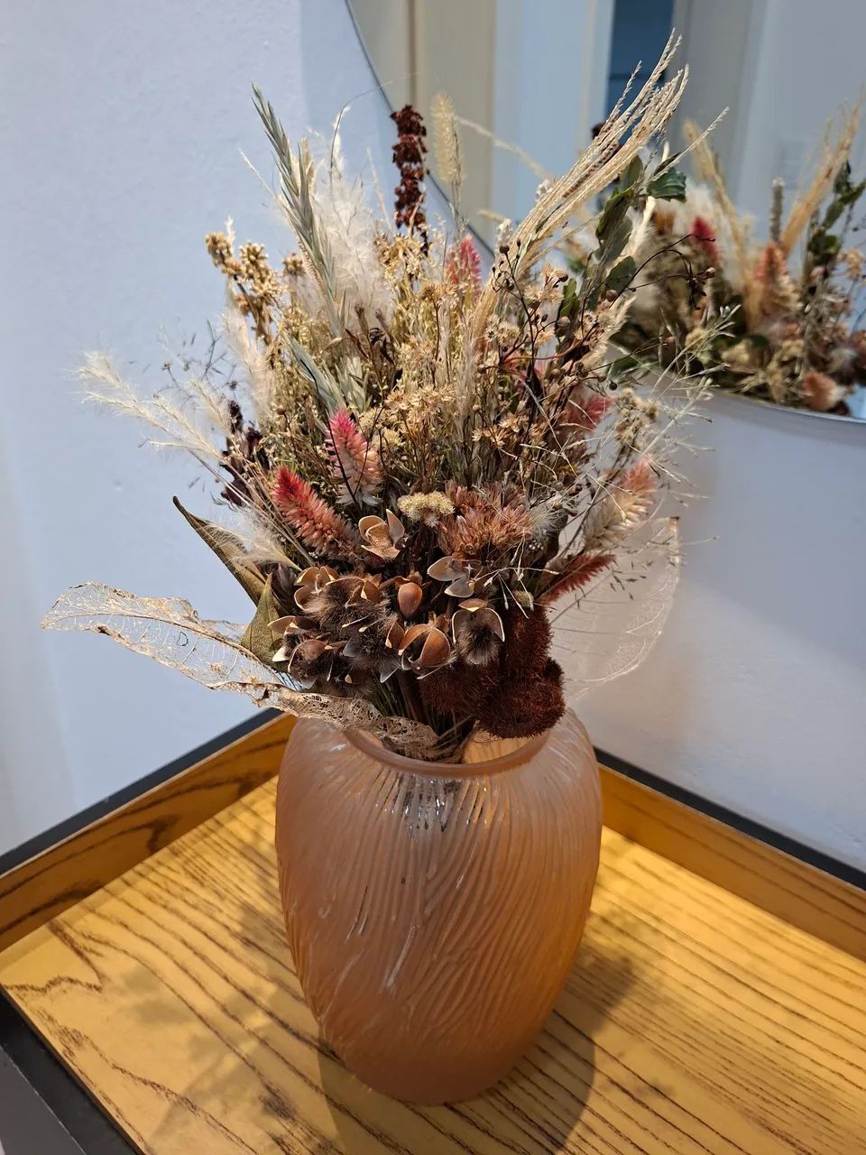 Arranjo de flores e capins desidratados secos - Foto 4