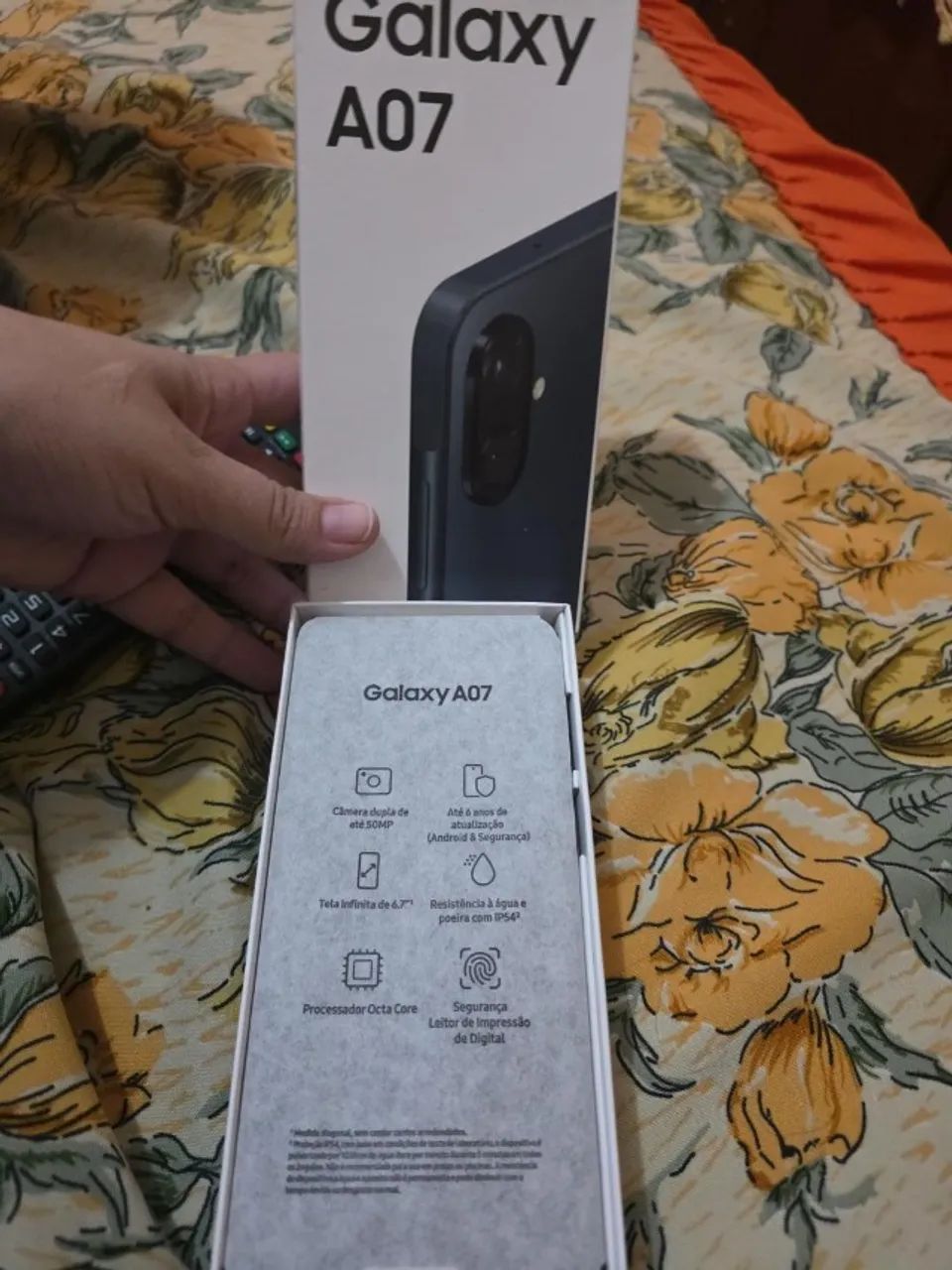 Celular A07 caixa aberta