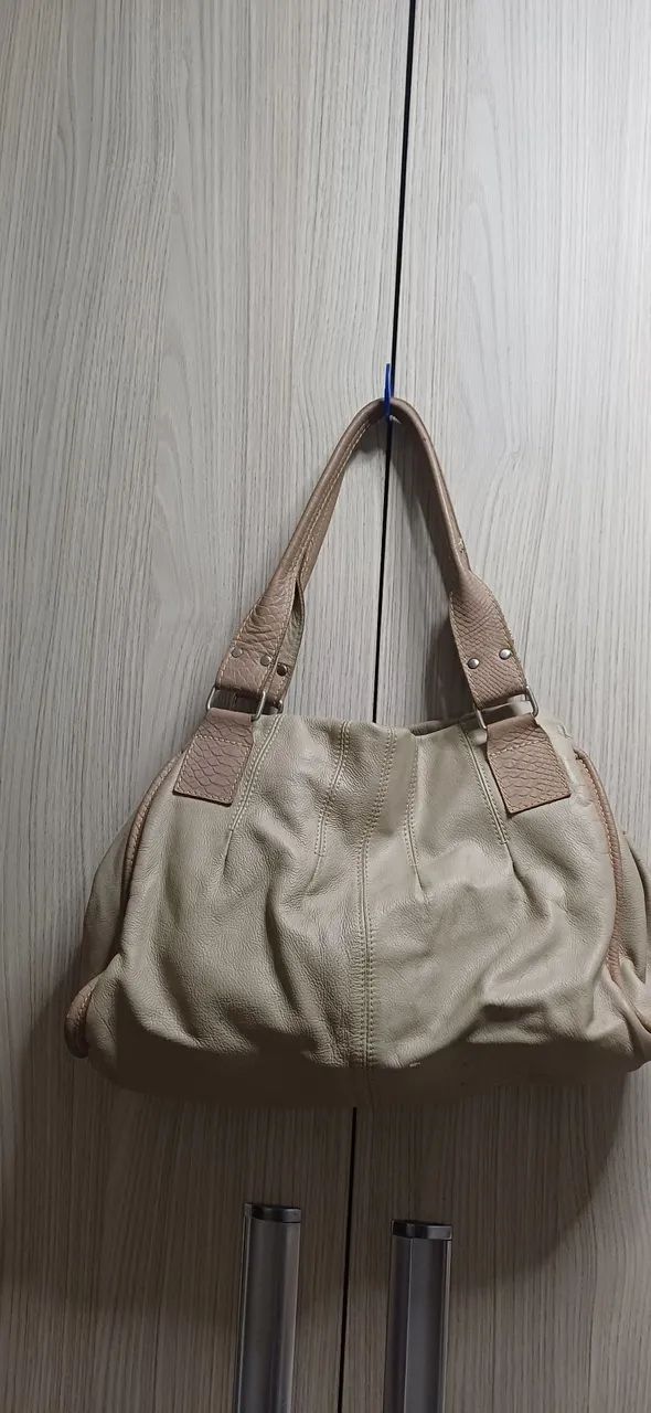 Bolsa de ombro grande bege