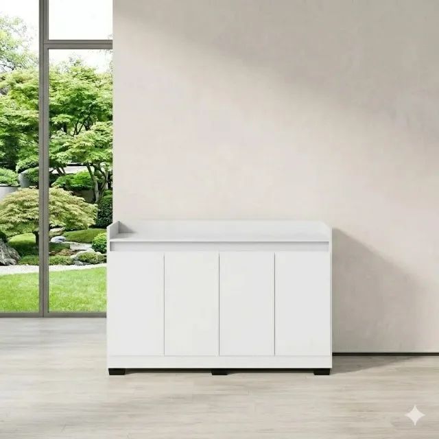 Buffet Real com 4 portas Branco Novo! - Em Estoque