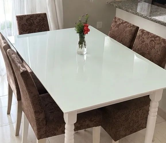Mesa de vidro 6 lugares 