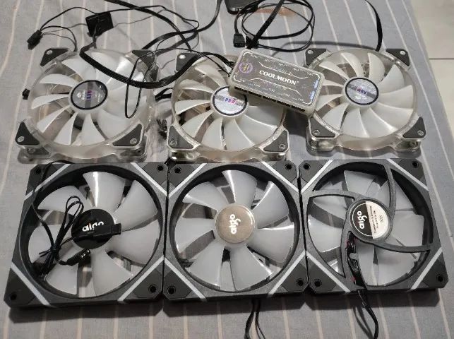 Kit com 6 coolers marcas diferentes: Collmon e Aigo