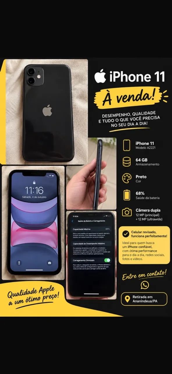 Vende-se iPhone 11. 64gb