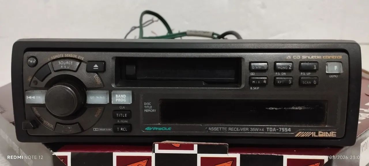 Radio Automotivo Alpine TDA-7554 Ligando C/ Baixo P/ Reparo/Peças