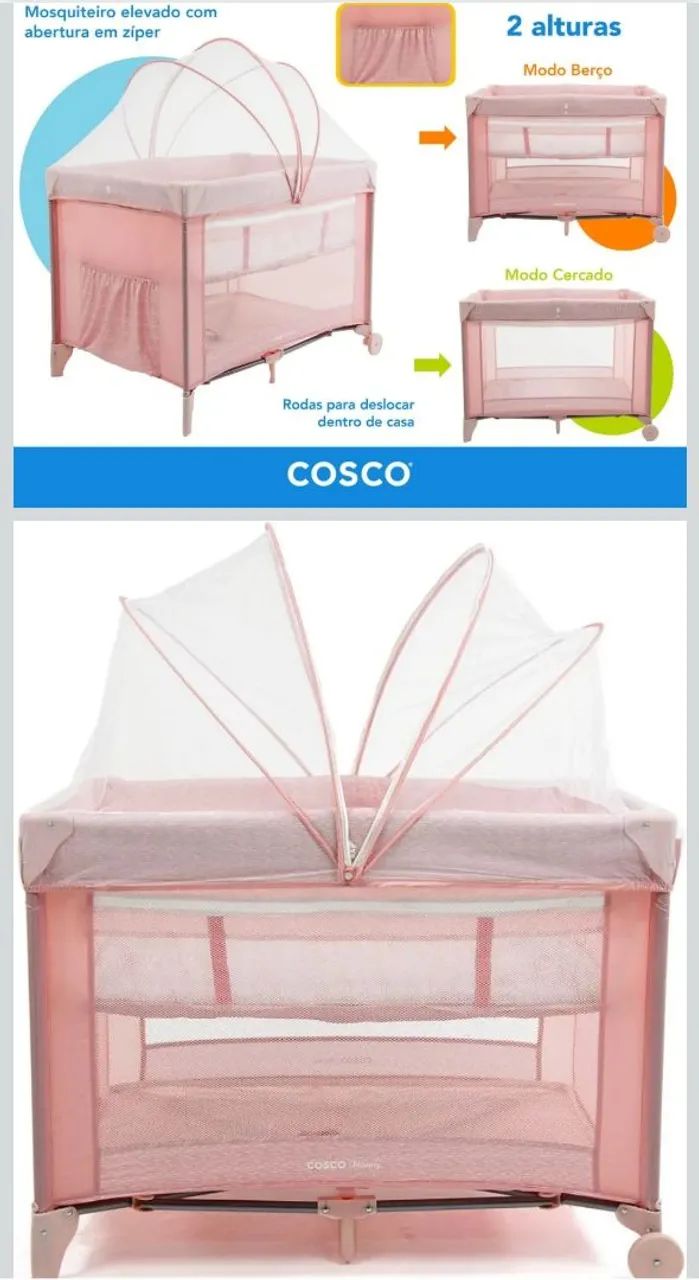 Berço Chiqueirinho Cosco kids com Colchonete. - Foto 3