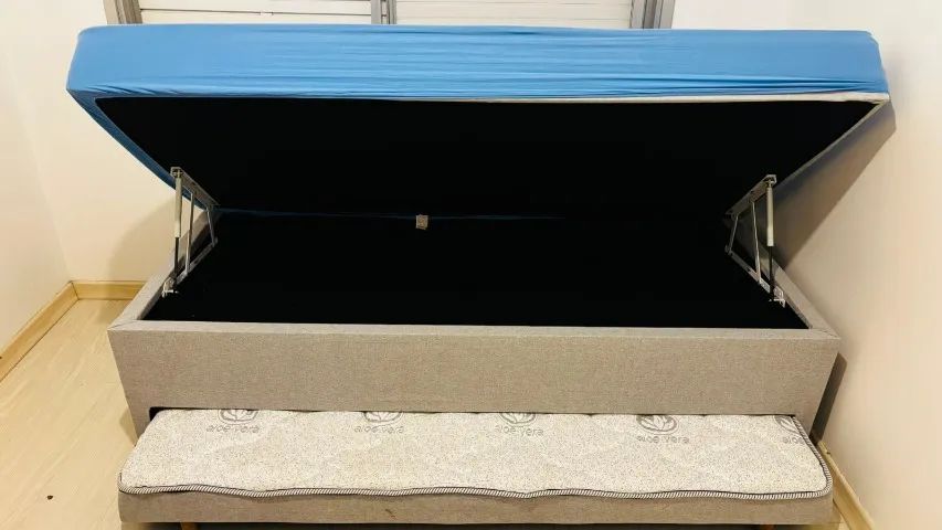 PRA VENDER HOJE !CAMA BOX DE SOLTEIRO COM BAU E CAMA EXTRA