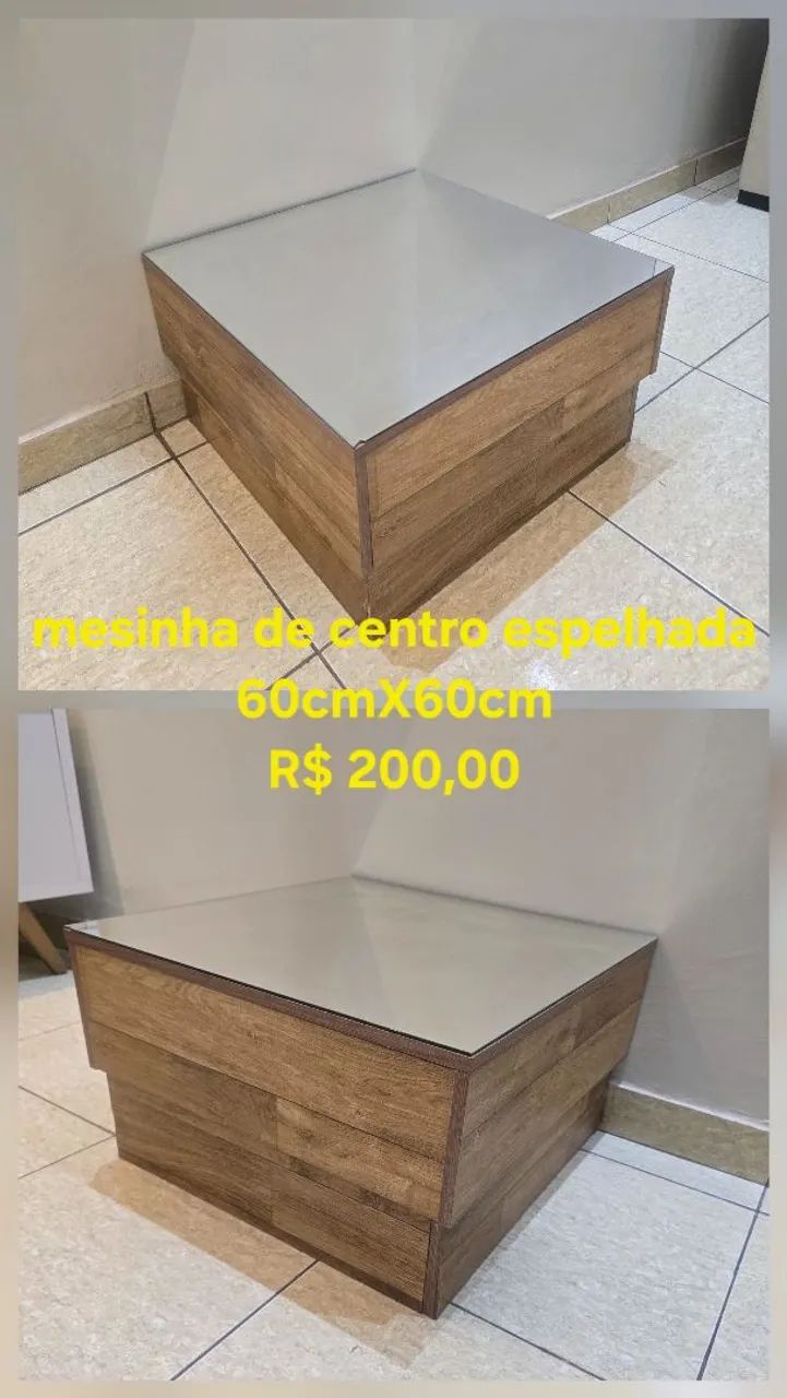 Mesinha de centro espelhada