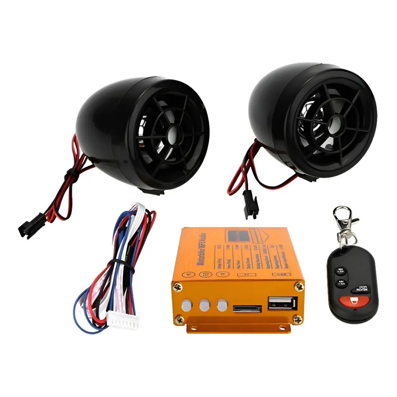 Caixa De Som E Alarme De Moto Com Bluetooth Mp3 Player